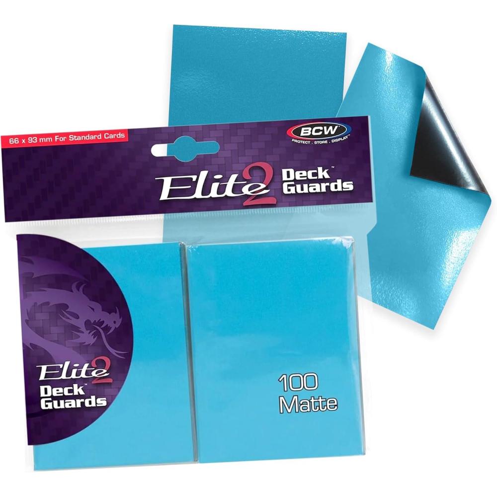 image:imageBCW Elite2 Matte Card Sleeves Mulberry AntiGlare Front Textured Back Fits Standard 25 x 35 Cards 100 PackAzure