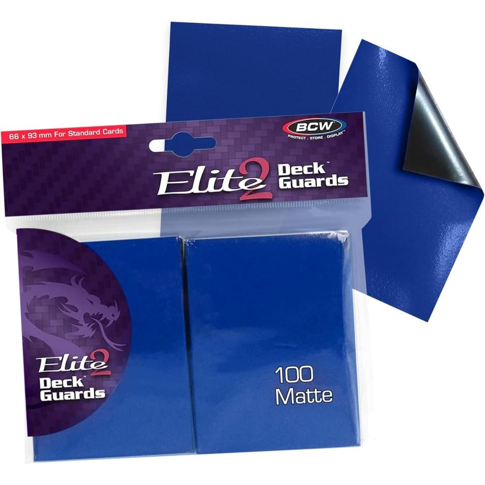 image:imageBCW Elite2 Matte Card Sleeves Mulberry AntiGlare Front Textured Back Fits Standard 25 x 35 Cards 100 PackBlue