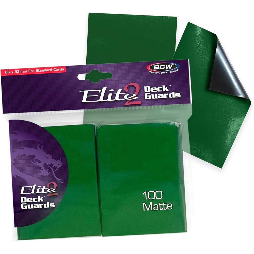 image:imageBCW Elite2 Matte Card Sleeves Mulberry AntiGlare Front Textured Back Fits Standard 25 x 35 Cards 100 PackGreen