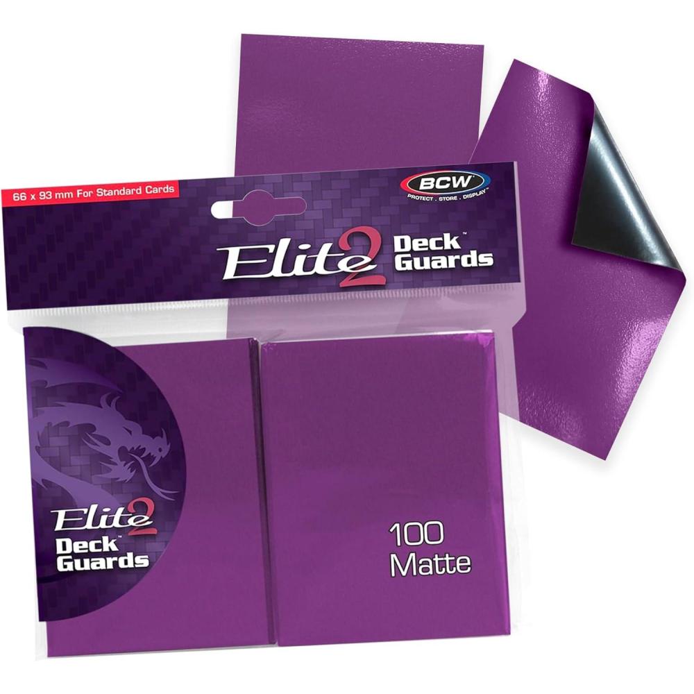 image:imageBCW Elite2 Matte Card Sleeves Mulberry AntiGlare Front Textured Back Fits Standard 25 x 35 Cards 100 PackMulberry
