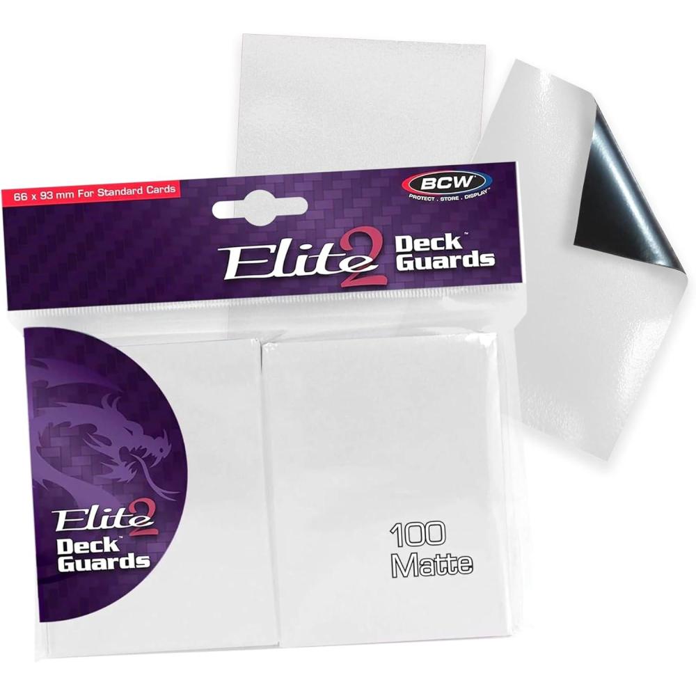 image:imageBCW Elite2 Matte Card Sleeves Mulberry AntiGlare Front Textured Back Fits Standard 25 x 35 Cards 100 PackWhite