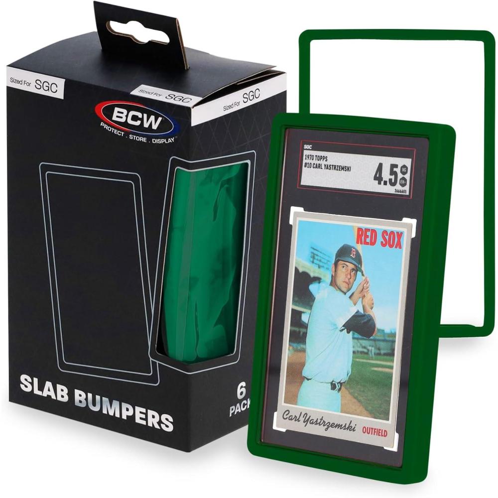 image:imageBCW Graded Blue Card Slab Bumpers for SGC  6Pack Edge Protectors for Sports amp Trading CardsGreen