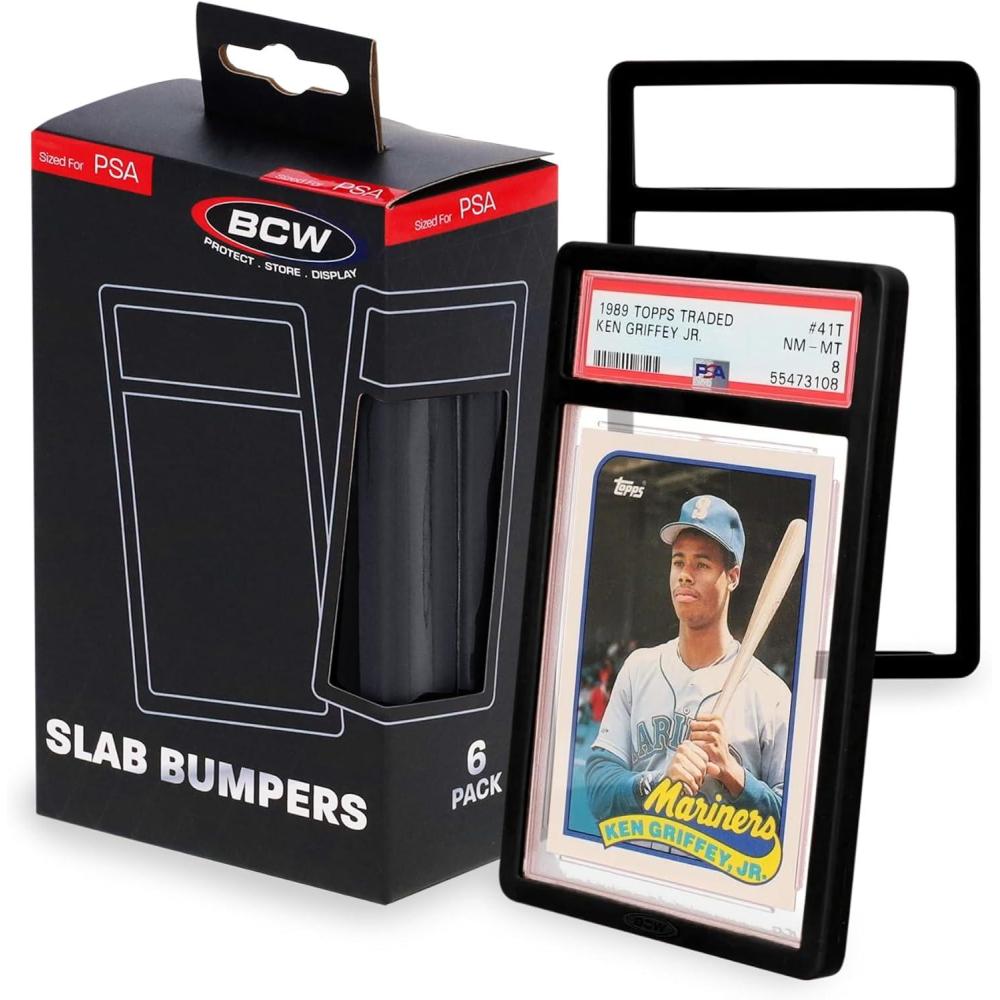 image:imageBCW Graded Card Slab Bumpers Black TPE Edge Protectors for PSA Slabs 2017Current Secure Fit amp Easy Grip Pack of 6 Bumpers for PSAGraded Card Cases CollectorGrade ProtectionBlack