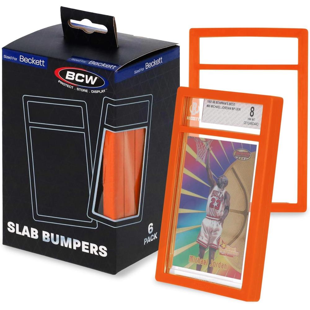 image:imageBCW Graded Card Slab Bumpers for BGS Slabs Black 6Pack Durable TPE Edge Protectors Shields BGSStandard Slabs from Scuffs Chips amp Impact Damage Easy Fit amp NonSlip Grip for Trading CardsOrange