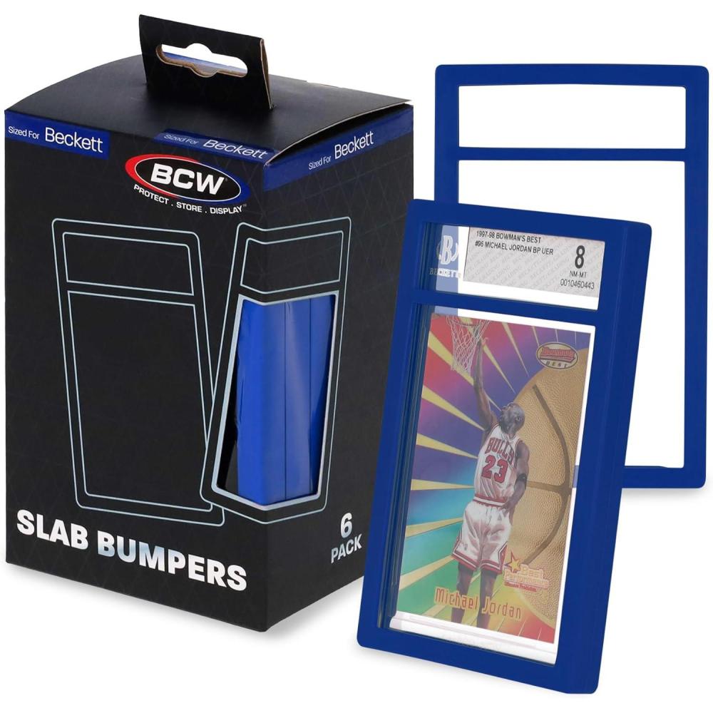image:imageBCW Graded Card Slab Bumpers for BGS Slabs Black 6Pack Durable TPE Edge Protectors Shields BGSStandard Slabs from Scuffs Chips amp Impact Damage Easy Fit amp NonSlip Grip for Trading CardsBlue