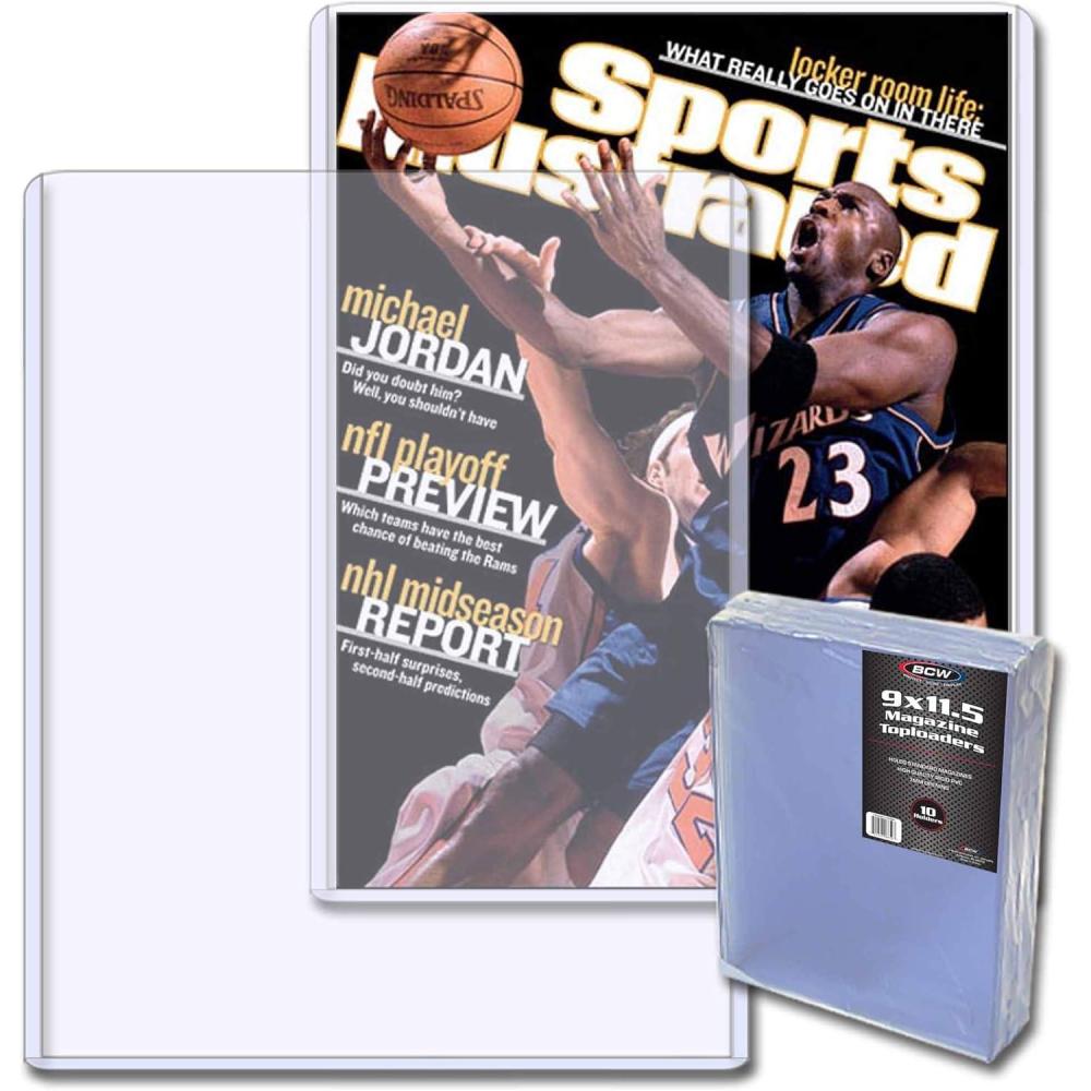 image:imageBCW Magazine Topload Holder  7MM Pack of 10  Rigid PVC Crystal Clear Display AcidFree Toploaders  Protective Display for Beckett Price Guides amp Magazines Documents and Photos