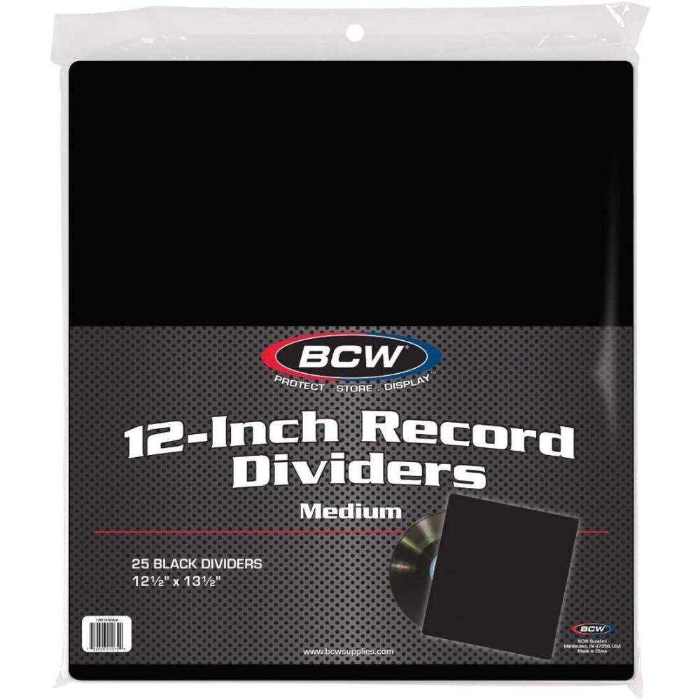 image:imageBCW Medium White 12Inch Record Dividers  25 Ct  Premium Archival Vinyl DividersBlack