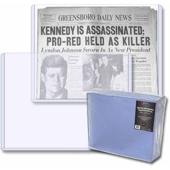 image:imageBCW Newspaper Topload Holder 13 x 11 Rigid PVC Protector for Folded Newspapers amp Tabloids Clear AcidFree Archival Newspaper Holders Fits LA Times amp Modern Folded Papers 5Pack