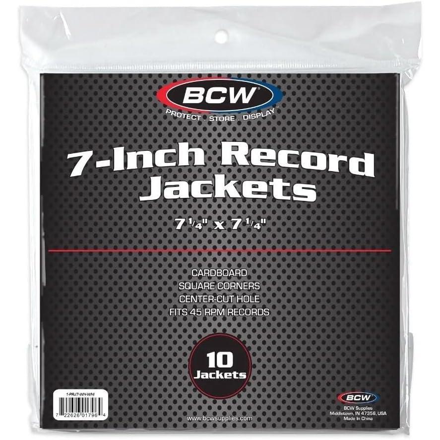 image:imageBCW Polylined Black Paper 7 in Square Corner Record Sleeves 50 ct Inner Protective Sleeves with Center Hole for Vinyl Records AcidFree Scratch Resistant Ideal for DJs and Vinyl CollectorsHole White