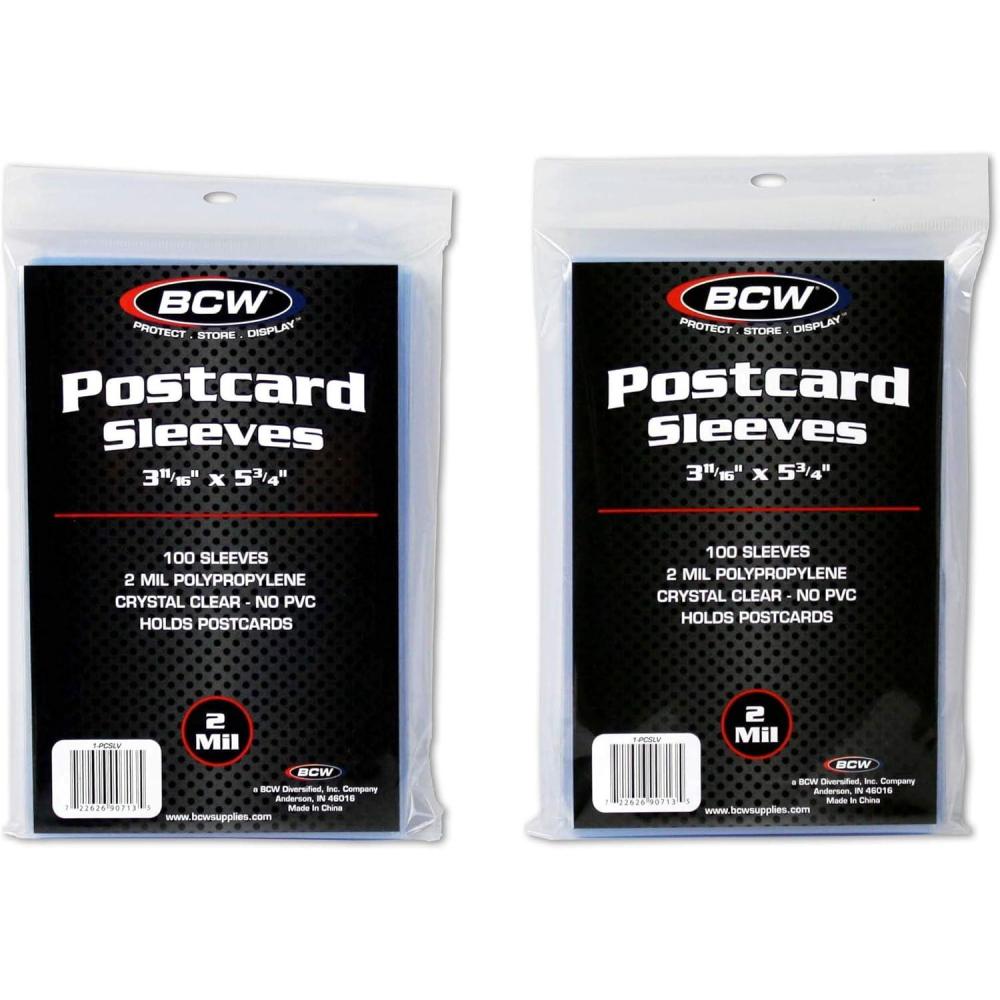 image:imageBCW Postcard Sleeves  35x5 Archival Sleeves for Postcard Storage  Clear Polypropylene Post Card Sleeves  Protect Small Postcards Photos amp Invitations  100 Pack200 Pack