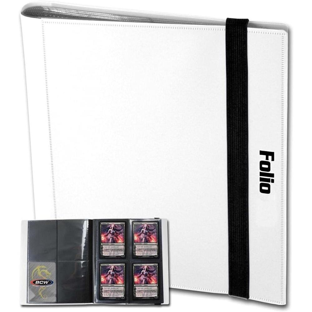 image:imageBCW ProFolio 4Pocket Card Album Black SideLoading Design Trading Card Binder Holds up to 160 Cards Perfect Storage and Display Solution for Sports Trading and Gaming Card CollectionsWhite