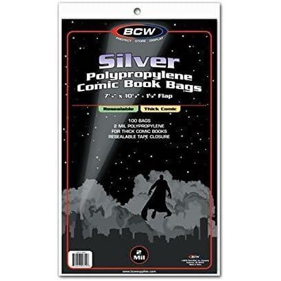 image:imageBCW Resealable Silver Comic Bags  Thick 100 Count