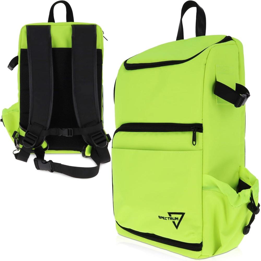 image:imageBCW Spectrum TCG Backpack Holds 79 Prism Deck Cases Configurable Storage for Cards amp Gear Playmat Strap amp Side Pocket Durable amp TravelFriendly Design Cyber PinkTealRadioactive Green