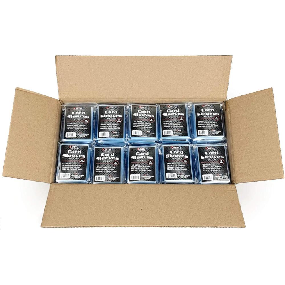 image:imageBCW Standard Card Sleeves  258 x 358  100 Packs 10000ct Total  Crystal Clear AcidFree Toploader  Trading Card Sleeves for Baseball Basketball Football Hockey Pokemon MTG etc