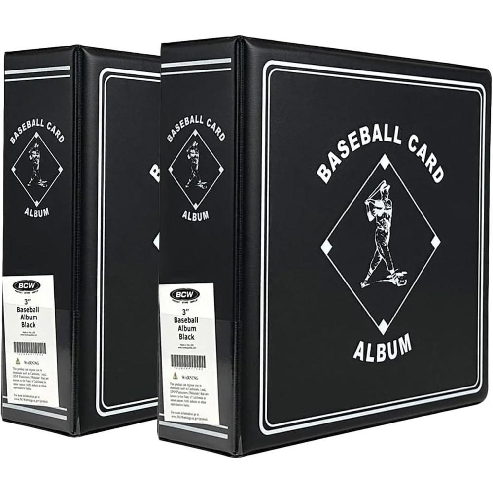 image:imageBCW Supplies 3 Baseball Album  Black  Durable Binder for 90 Baseball Cards  Ideal for Collectors Storage and Card Protection  2 Pack2 Pack