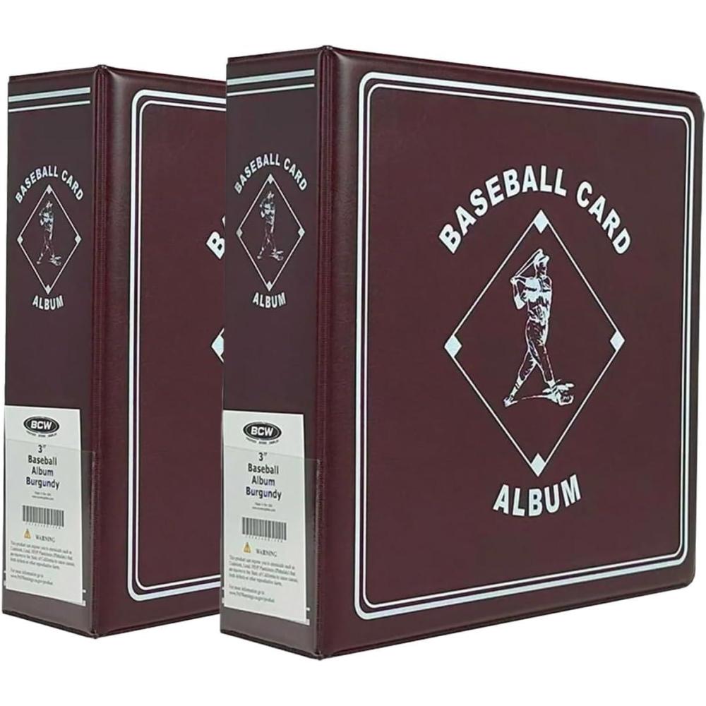 image:imageBCW Supplies 3 Baseball Album  Burgundy  Durable Binder for 90 Baseball Cards  Ideal for Collectors Storage and Card Protection  2 Pack2 Pack