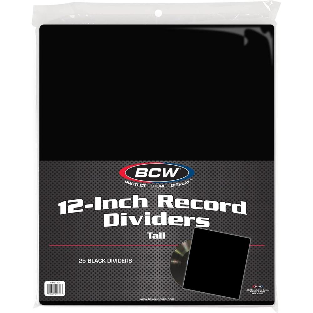 image:imageBCW Tall Dividers for 12 in Records  White  25 Pack  Premium Quality Vinyl StorageBlack