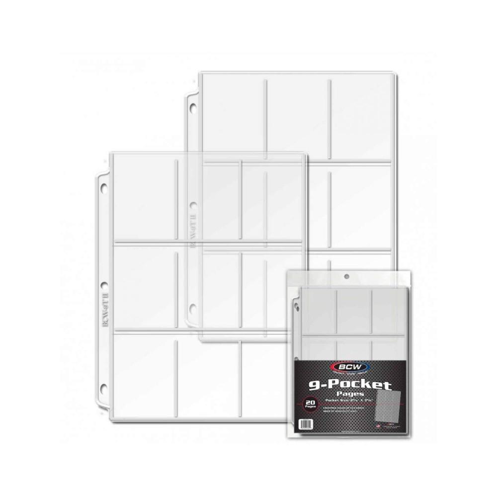 image:imageBCW Vinyl 9Pocket Page  Baseball Card Sleeves for 3Ring Binder  HeavyDuty Trading Card Sleeves  20 Pages per Pack  High Clarity for Pokemon Sports and TCG Cards