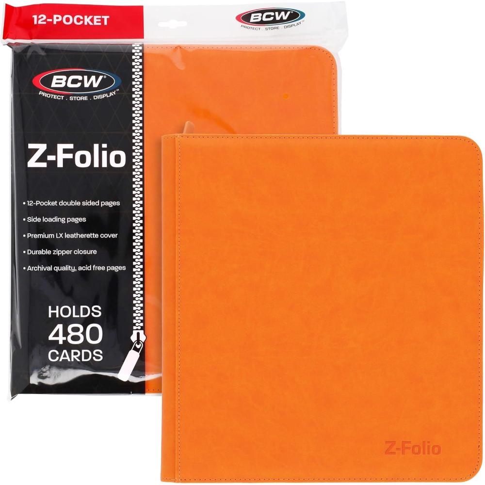 image:imageBCW ZFolio 12Pocket LX USA Portfolio Binder Zip for TCGs AcidFree Archival Safe Polypropylene No PVC OrangeOrange
