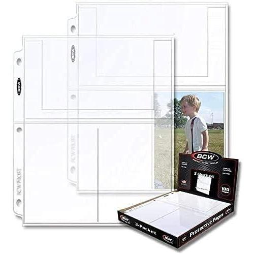 image:imageBcw Pro 3Pocket Postcard Protective Page Box 4 x 6 Pack of 100 400PACK