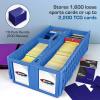 BCW 1600 Card Bin & 500 Deck Guard Sleeves – Green | Holds 1,600+ Cards | Stackable Storage Bin | Anti-Glare Sleeves(Blue)
