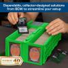BCW 1600 Card Bin & 500 Deck Guard Sleeves – Green | Holds 1,600+ Cards | Stackable Storage Bin | Anti-Glare Sleeves(Green)