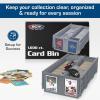 BCW 1600 Card Bin & 500 Deck Guard Sleeves – Green | Holds 1,600+ Cards | Stackable Storage Bin | Anti-Glare Sleeves(Grey)