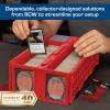 BCW 1600 Card Bin & 500 Deck Guard Sleeves – Green | Holds 1,600+ Cards | Stackable Storage Bin | Anti-Glare Sleeves(Red)