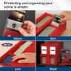 BCW 1600 Card Bin & 500 Deck Guard Sleeves – Green | Holds 1,600+ Cards | Stackable Storage Bin | Anti-Glare Sleeves(Red)