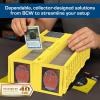 BCW 1600 Card Bin & 500 Deck Guard Sleeves – Green | Holds 1,600+ Cards | Stackable Storage Bin | Anti-Glare Sleeves(Yellow)