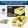 BCW 1600 Card Bin & 500 Deck Guard Sleeves – Green | Holds 1,600+ Cards | Stackable Storage Bin | Anti-Glare Sleeves(Yellow)