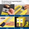 BCW 1600 Card Bin & 500 Deck Guard Sleeves – Green | Holds 1,600+ Cards | Stackable Storage Bin | Anti-Glare Sleeves(Yellow)