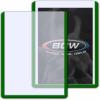 BCW 3×4 Topload Card Holder – Black Border | 25 Pack | Premium Quality Rigid PVC Protector for Standard Size Trading Cards | Card Holders for Sports Cards, MTG, Pokemon, and More (Black)(Green)