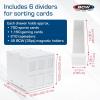 BCW 6 Drawer Card Catalog – White | Stackable Trading Card Organizer Box | Holds Sports Cards, Gaming Cards, Toploaders & Magnetics | Heavy-Duty Plastic Storage with Dividers(White)