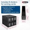 BCW 6 Drawer Card Catalog – White | Stackable Trading Card Organizer Box | Holds Sports Cards, Gaming Cards, Toploaders & Magnetics | Heavy-Duty Plastic Storage with Dividers(Black)