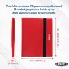 BCW Basics Folio 9-Pocket Card Album – Black | Archival Safe, Side-Loading Binder | Premium Storage Solution for Trading Cards, Sports Cards, and More | 360-Card Capacity(Red)