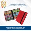 BCW Basics Folio 9-Pocket Card Album – Black | Archival Safe, Side-Loading Binder | Premium Storage Solution for Trading Cards, Sports Cards, and More | 360-Card Capacity(Red)