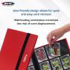 BCW Basics Folio 9-Pocket Card Album – Black | Archival Safe, Side-Loading Binder | Premium Storage Solution for Trading Cards, Sports Cards, and More | 360-Card Capacity(Red)