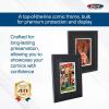 BCW Comic Book Frame – Silver Age | Black Wood Frame with Polycarbonate Front | Wall Mountable Display for Silver Age Comics | Fits Marvel, Spiderman, and More | 13×16 Dimensions(Current)