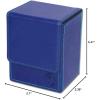 BCW Deck Case LX | Holds 80 Sleeved Gaming Cards | Black Leatherette with Red Stitching | Magnetic Closure | Durable Card Storage for Magic, Pokémon and Star Wars(Blue)