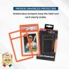 BCW Graded Card Slab Bumpers – Black | TPE Edge Protectors for PSA Slabs (2017–Current) | Secure Fit & Easy Grip | Pack of 6 Bumpers for PSA-Graded Card Cases | Collector-Grade Protection(Orange)