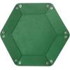 BCW Hexagon Dice Tray – Green | Premium Quality, 12″ Diameter (Flat), 8″ Diameter (Folded) | Black Leatherette Back, Suede Liner | Ideal for RPGs, Warhammer, Dice Masters, DND | Gaming Dice Tray