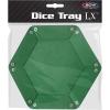 BCW Hexagon Dice Tray – Green | Premium Quality, 12″ Diameter (Flat), 8″ Diameter (Folded) | Black Leatherette Back, Suede Liner | Ideal for RPGs, Warhammer, Dice Masters, DND | Gaming Dice Tray