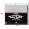 BCW Newspaper Bags – 100ct | Acid-Free Newspaper Protector Sleeves | 13 3/8″ x 11 7/8″ | 1½” Fold-Over Flap Closure | Clear Archival Newspaper Storage Bags