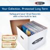BCW Vinyl Record Storage Boxes – 1 Pack | Holds 65 LPs Each | Stackable Vinyl Record Storage Box with Reinforced Bottom & Handles | Archival Record Organizer for 12-Inch Albums, DJs & Collectors