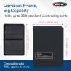 BCW Z-Folio 9-Pocket LX Album – Black | Secure Zipper Card Organizer | Premium Leatherette Card Collection Binder | Trading Card Binder for Pokemon, MTG, Sport Cards and More(Black)