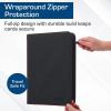 BCW Z-Folio 9-Pocket LX Album – Black | Secure Zipper Card Organizer | Premium Leatherette Card Collection Binder | Trading Card Binder for Pokemon, MTG, Sport Cards and More
