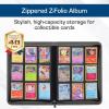 BCW Z-Folio 9-Pocket LX Album – Gray | Secure Zipper Card Organizer | Premium Leatherette Card Collection Binder | Trading Card Binder for Pokemon, MTG, Sport Cards and More