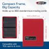 BCW Z-Folio 9-Pocket LX Album – Pink | Secure Zipper Card Organizer | Premium Leatherette Card Collection Binder | Trading Card Binder for Pokemon, MTG, Sport Cards and More(Red)