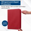 BCW Z-Folio 9-Pocket LX Album – Pink | Secure Zipper Card Organizer | Premium Leatherette Card Collection Binder | Trading Card Binder for Pokemon, MTG, Sport Cards and More(Red)